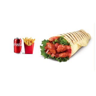 Mexican Cheesy Wrap Combo (2 Wraps + Coke + Fries) (Grilled)