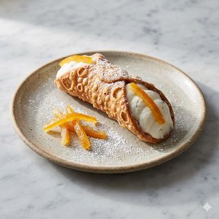 Cannolo di ricotta con scorza d'arancia