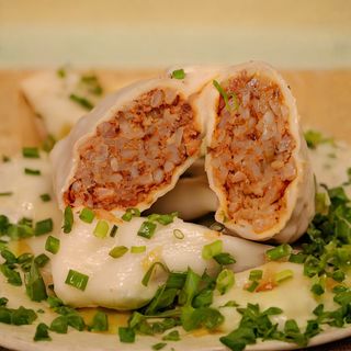 Pierogi z kaszą i boczkiem