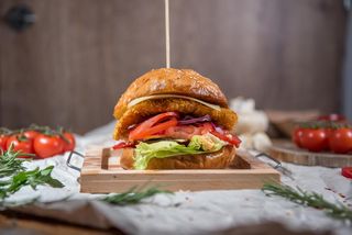 Spicy crispy chicken burger