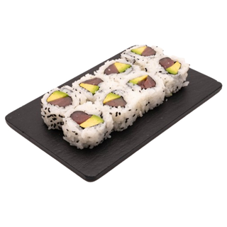 uramaki atún rojo con mahonesa de wasabi, aguacate, bandeja (8 uds.)