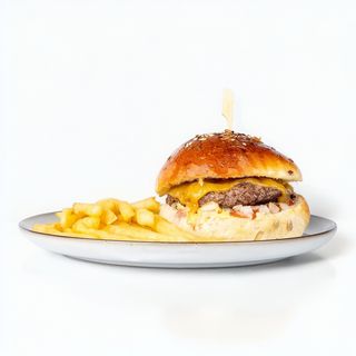 Cheeseburger s prženim krumpirom