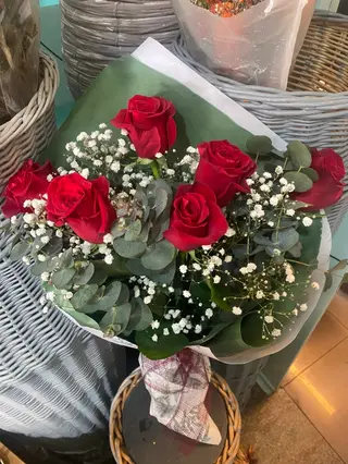 6 rosas rojo