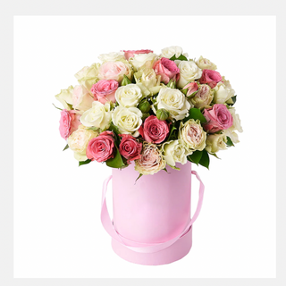 ჯუჯა ვარდების კომპოზიცია ყუთში (Large)