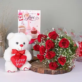 Rose Con mini orso