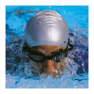 Pack Bonnet De Natation Gris Et Lunettes Noir