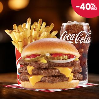 სამმაგი ჩიზბურგერის კომბო