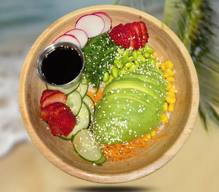 Poke bowl de arroz y verduras