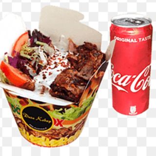 2 Doner box  carne i patatas i lata 33cl refresco 