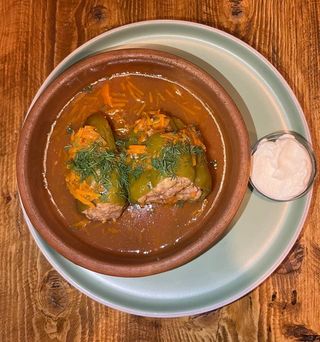 Stuffed peppers with sour cream