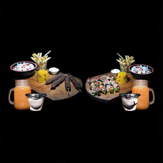 BROCHETTES AU CHOIX + JUS D'ORANGE + DESSERT