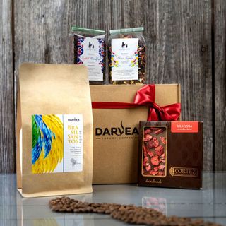 Zestaw prezentowy duży - 500g kawa ziarnista +2x100g herbata+czekolada