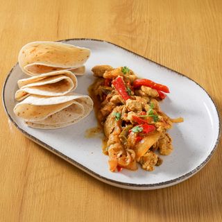 Fajitas de pollo con pimientos y cebolla (4 uds.)