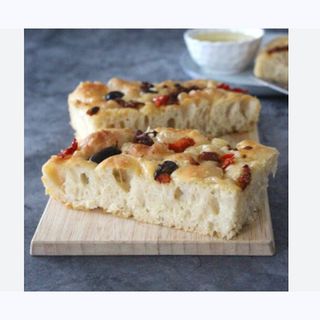 Focaccia With Olives and Peppers