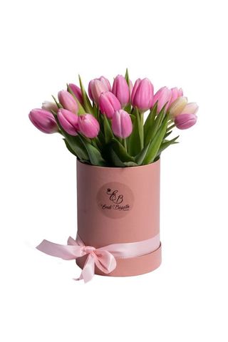 Tulipani rosa in scatola