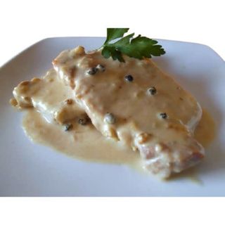 Lomo jugoso de cerdo en salsa a la pimienta negra (350 g.)