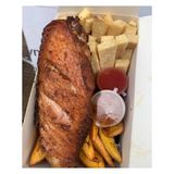 Fried  Yam with Sauce and turkey