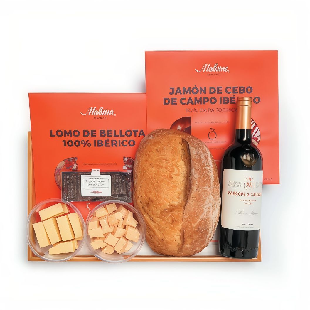 Jamón, queso, pan y vino para el camino