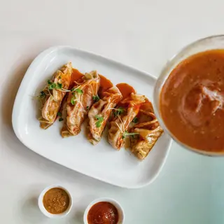 Gyozas de gamba roja