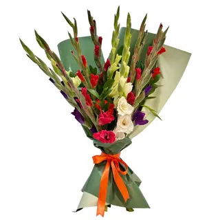Buchet cu gladiole multicolore