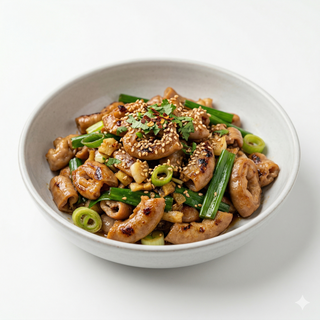 Intestino de cerdo salteado (葱爆大肠)