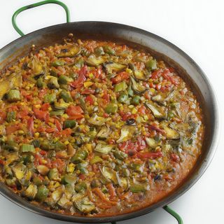 Paella de verduras asadas
