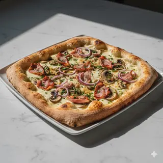 Pizza Falsa Carbonara 30 Cm. X 40 Cm.