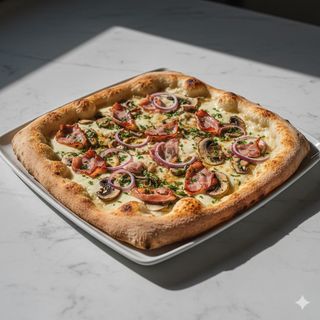 Pizza Falsa Carbonara 30 Cm. X 40 Cm.