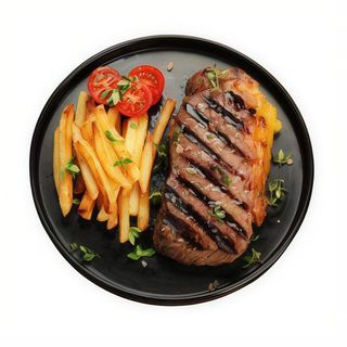 Filetes De Lomo Con Patatas Y Ensalada