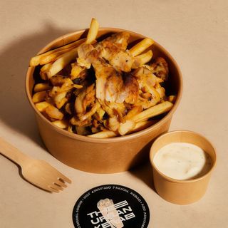 Plato Kebab de Pollo con patatas