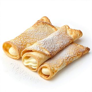 Filloas Rellenas De Crema Pastelera