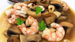 48.Gambas Con Champiñones