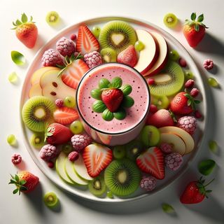 Smoothie z kiwi, truskawkami i jabłkiem