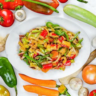 162.Пържени скариди с калмари и месо от раци (700г)