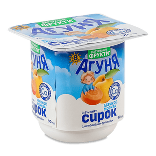 Сирок «Агуня» абрикос-морква для дітей від 8 місяців 3,9% (90г)