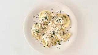 Pierogi z ziemniakami, kurkami i Pecorino