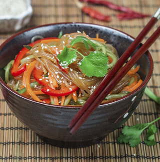 Fideos De Cristal Con Verduras