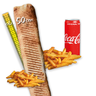 Rollo Amerykańskie wege (mega), frytki, Coca Cola 0.33l
