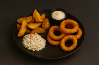 Meniu inele de ceapa 600g+  bautura la alegere