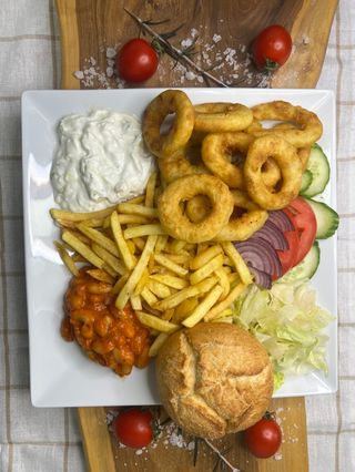 Калмари пане с гарнитура (350г)