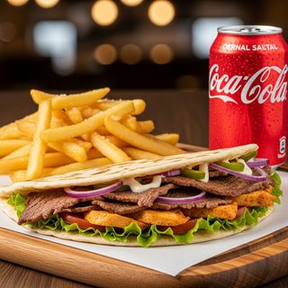 Menù piadina, patatine fritte e bibita in lattina