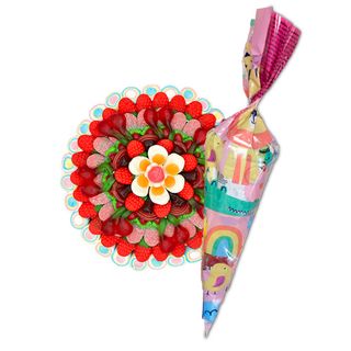Pack Feliz Cumple Tarta Chuches más 5 Conos
