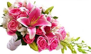  Buchet crini si trandafiri 