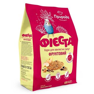 Корм Природа Фієста для хвилястих папуг Фруктовий, 600гр