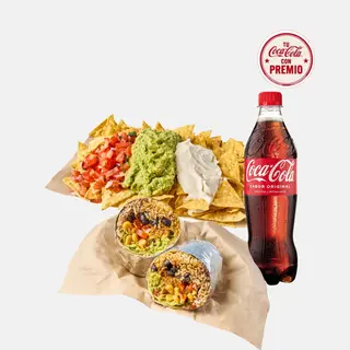 Combo Burrito a tu gusto + Nachos + Coca-Cola