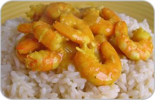 Caril de Gambas com Arroz