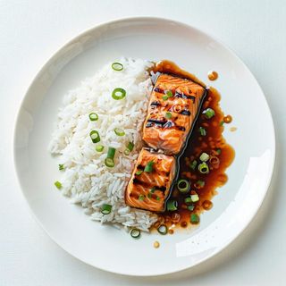 179. Riso con salmone alla piastra