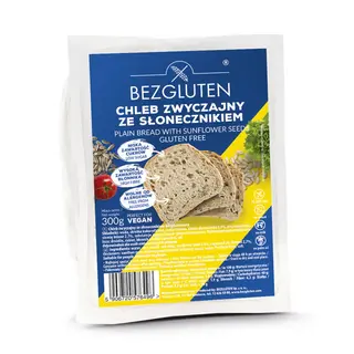 Хляб Със Слънчогледови Семки Без Глутен И Без Палмово Масло Bezgluten (300г)