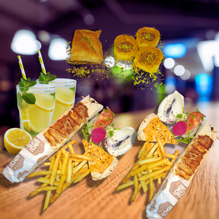 Sandwich Shawarma Mixte +Kefta Chamia + 2 Dessert & Limonade Libanaise