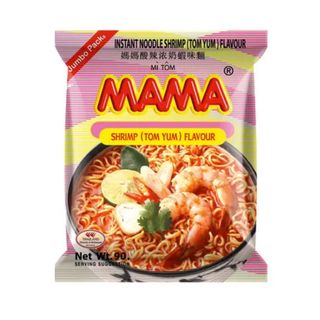 Fideos instantáneos gigantes con sabor a Tom Yum y camarones Mama (90 gr)